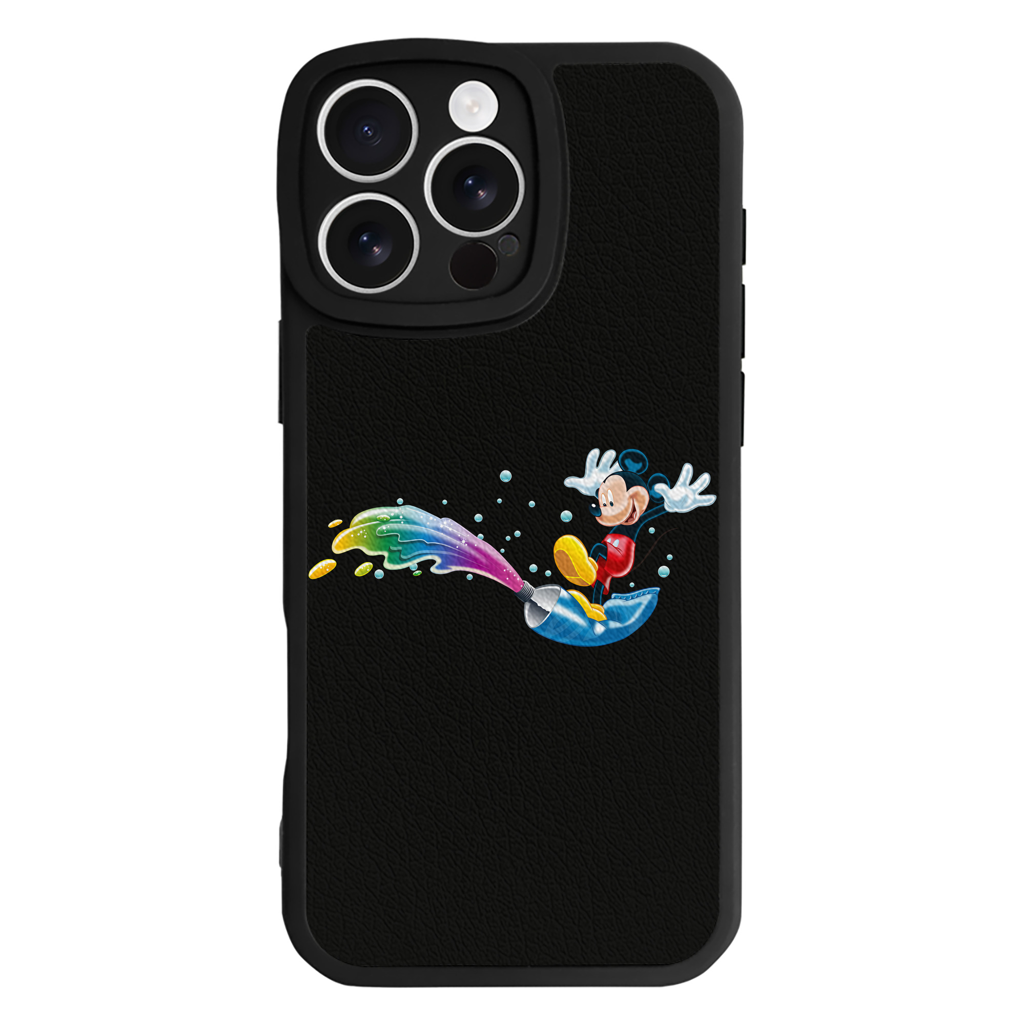 （画像用） ミッキーマウス Mickey Mouse 【iPhone 16シリーズ対応】シリコンスマホケース（レザー調） 材質：シリコン